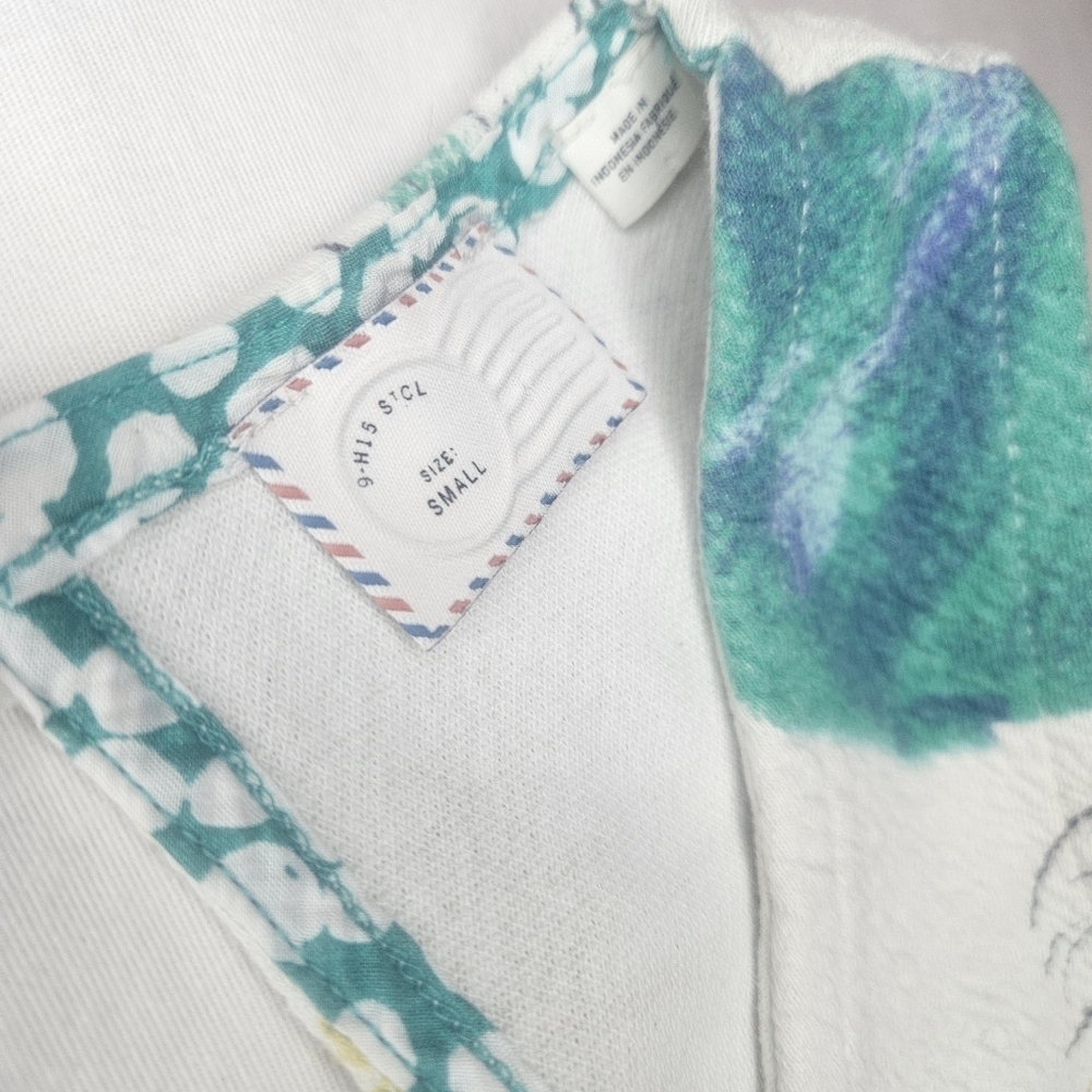 Anthropologie Flynn Peplum Tank White Floral Sz S EUC 16" PTP Retired - Picture 5 of 8
